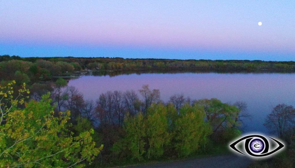 Aerial Photography Evening Lakes