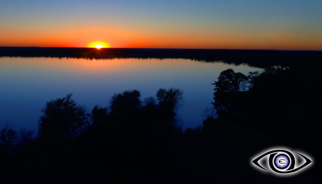 Aerial Photography Lake Sunset